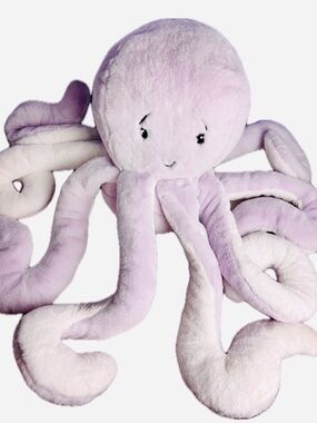 LIKE NEW Giant XL Hugging Plush Octopus Jumbo Stuffed Animal Lavender and White